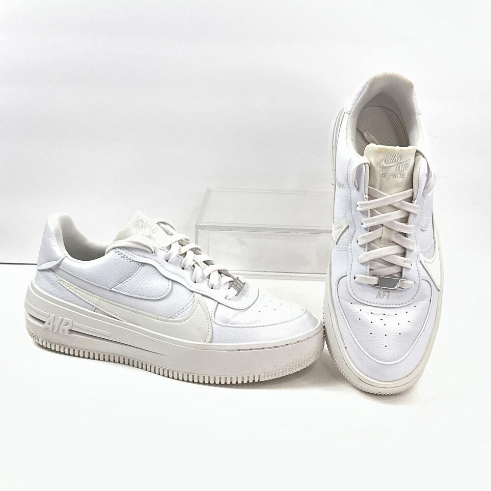 Nike Air Force 1 Platform Shoes Womens 10 Triple White PLT.AF.ORM Sneakers